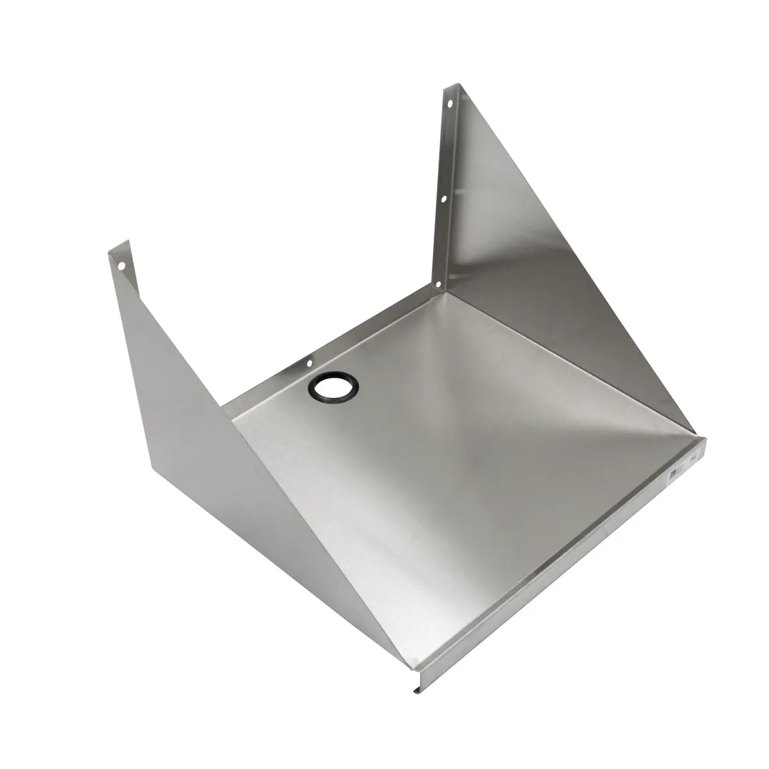 John Boos BMS2024 24" x 20" Stainless Steel Wall-Mounted Microwave Shelf, 16 Gauge, Type 300