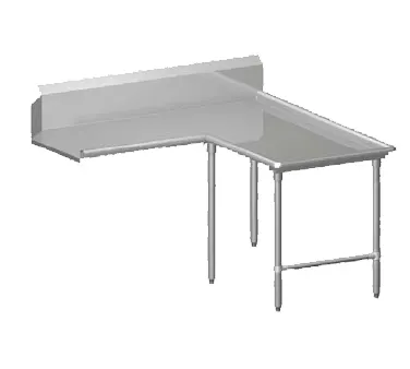 John Boos CDT4-I6072SBK-R Clean "L" Shaped Dishtable w/ Island Design, Right, 10" Backsplash