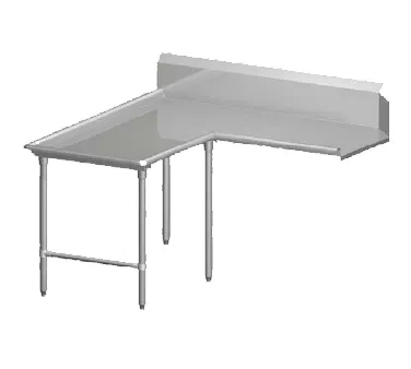 John Boos CDT4-I6084SBK-L Clean "L" Shaped Dishtable w/ Island Design, Left, 10" Backsplash