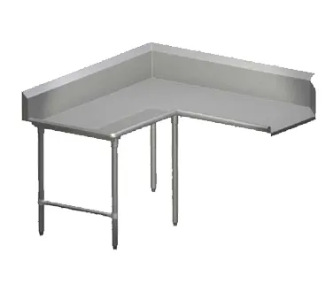 John Boos CDT4-K6048SBK-L Clean "L" Shaped Dishtable w/ Island Design, Left, 10" Backsplash