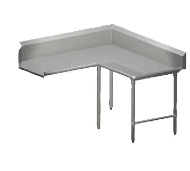 John Boos CDT6-K6096SBK-R Clean "L" Shaped Dishtable w/ Corner Design, Right, 10" Backsplash