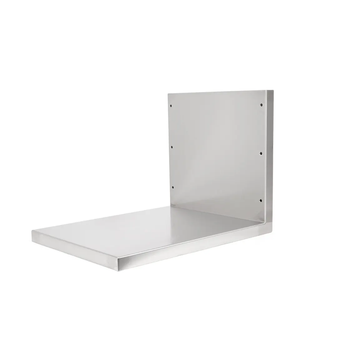 John Boos CGS-MS2026-X 20" Wall-Mounted Microwave Shelf, 14/300 Stainless Steel, 26-9/16"H x 26-9/16"D