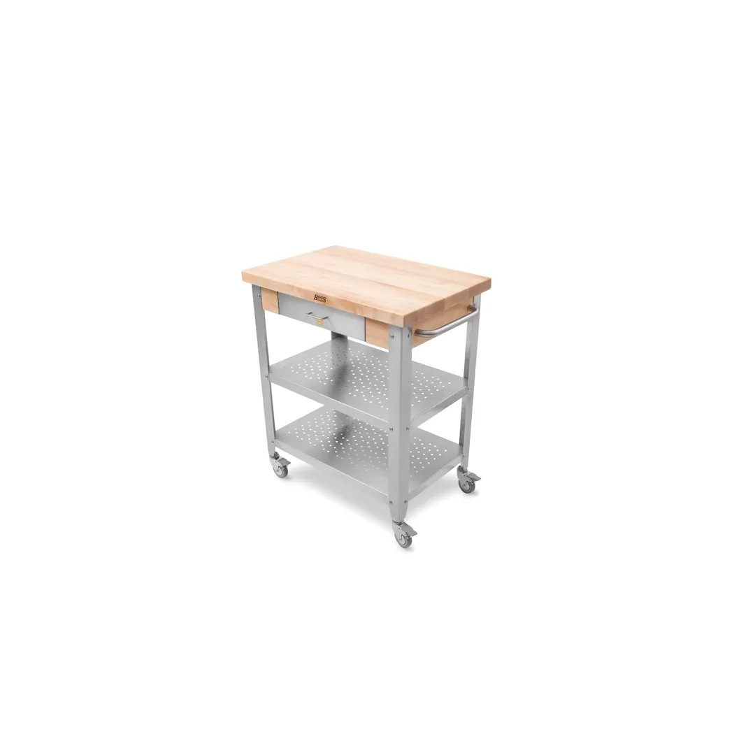 John Boos CUCE30 Cucina Elegante Cart, 30"W X 20"D X 35"H Overall Size