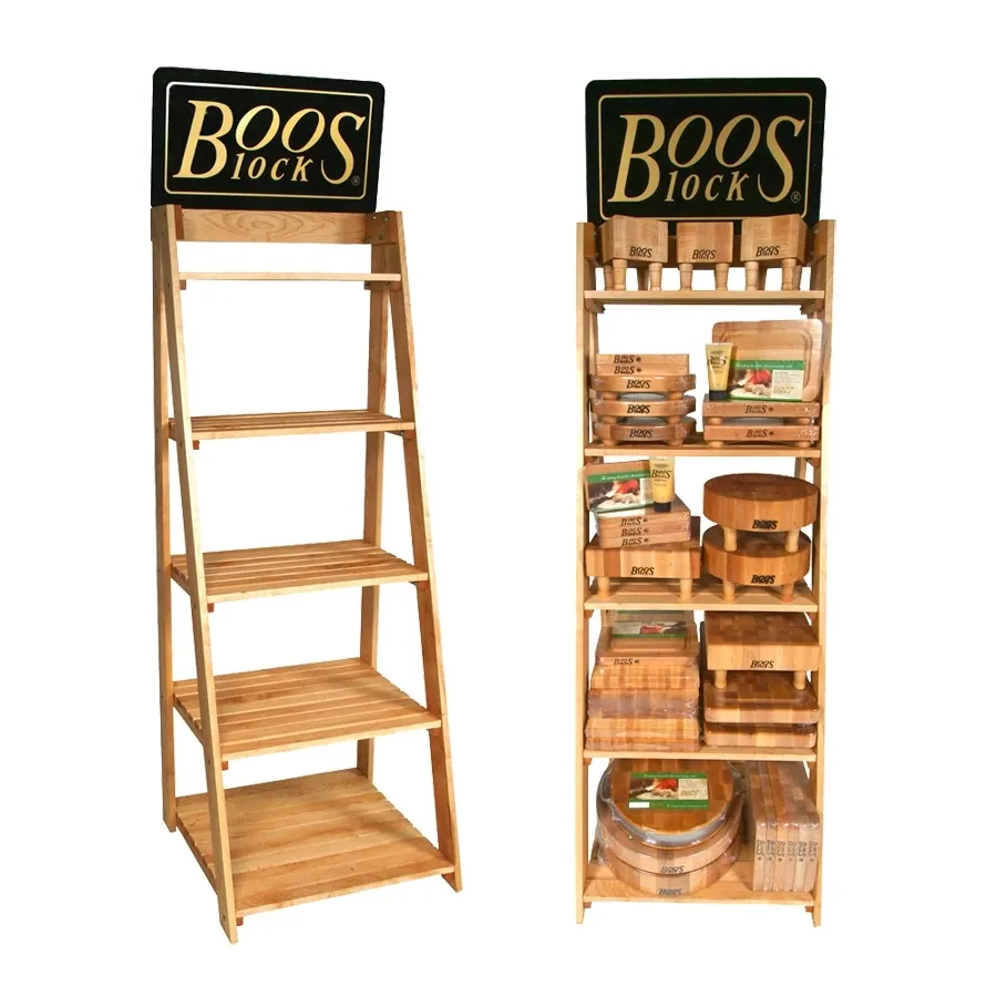 John Boos DRACKB6 5 Shelf Cutting Board Display Rack w/ Varnique Finish