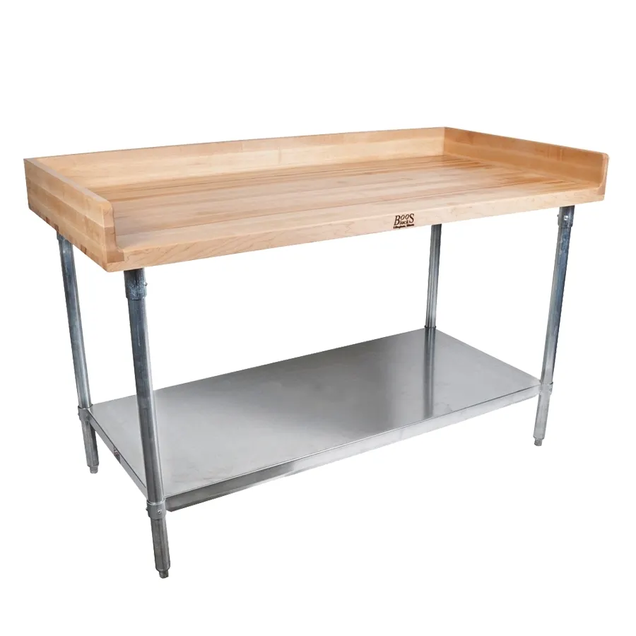 John Boos DSS05 Work Table, Baker'S Top, 120"W X 24"D