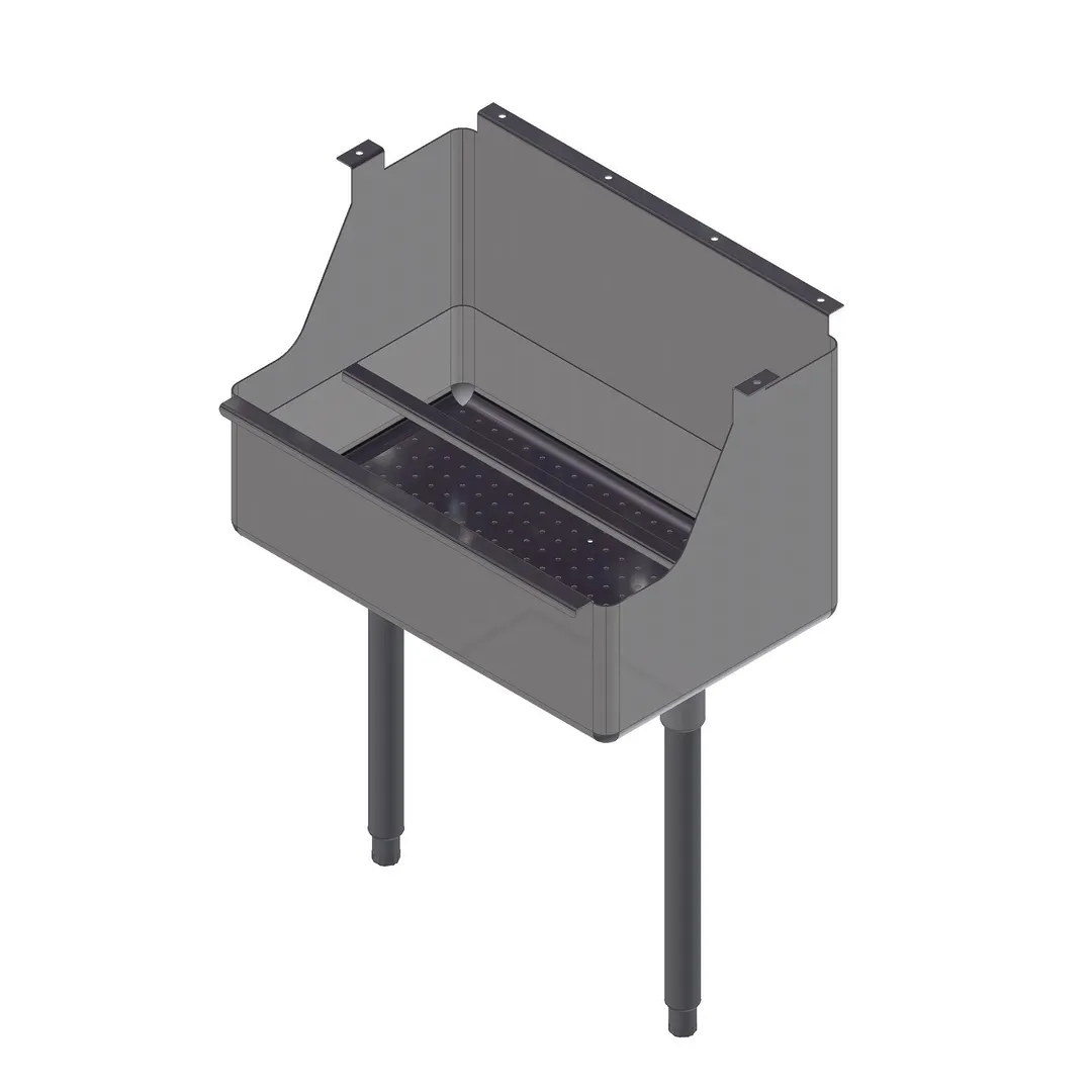 John Boos DTDS4-2415 Dump Sink, 24"W x 15"D Bowl, S.Steel, Includes Scrap Basket & Support Legs