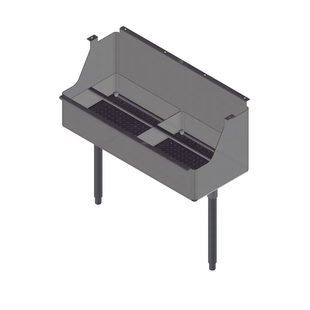 John Boos DTDS4-3615 Dump Sink, 36" W x 15" D S.Steel Bowl, Landing w/ Support Legs, 2 Scrap Baskets