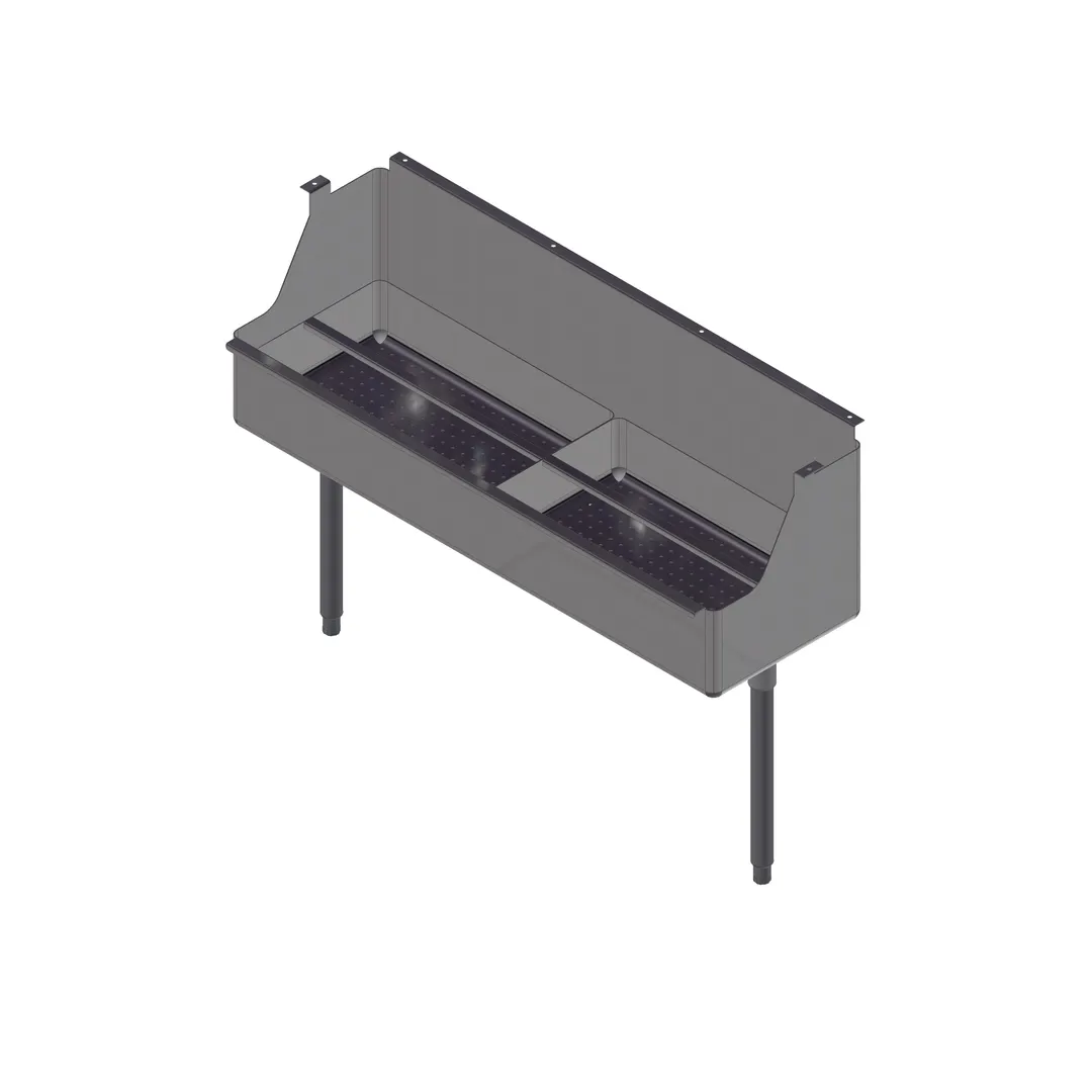 John Boos DTDS4-4815 Dump Sink - 48" W x 15" D S.Steel Bowl, Table Mount-Legs with Two Scrap Baskets