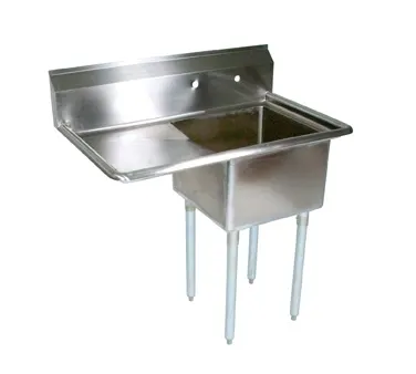 John Boos E1S8-24-14L24-X 50" One Compartment Sink, 24"W x 24"L Bowl With Left-Hand Drainboards