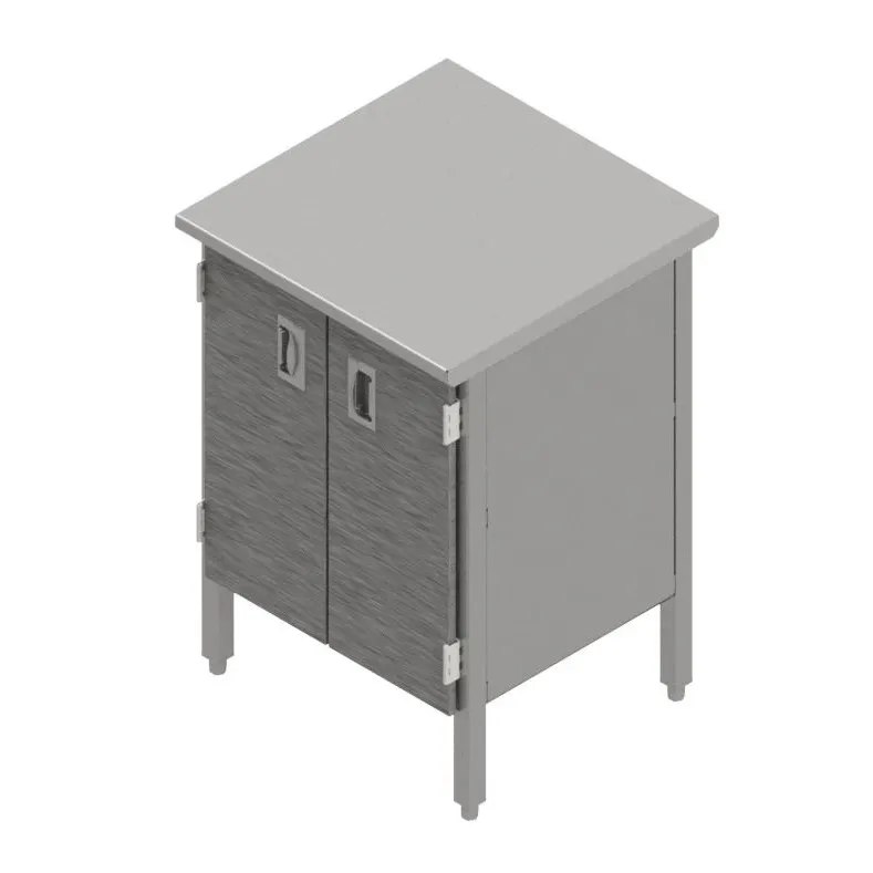 John Boos EBHS4-3036 36" Cabinet Base Hinged Doors Work Table, Flat Top / 14 Gauge Top
