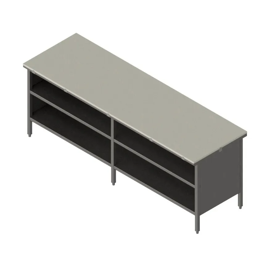 John Boos EBOP3-30108 Work Table, Cabinet Base with Open Front, 108"W X 30"D