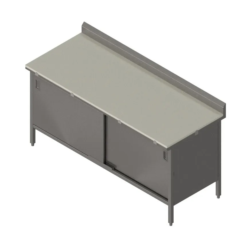 John Boos EBSP3R5-3072 Work Table, Cabinet Base with Sliding Doors, 72"W X 30"D