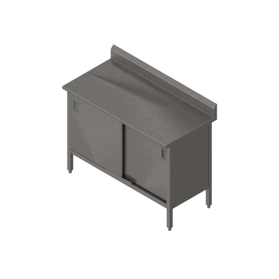 John Boos EBSS6R5-3036 Cabinet Base with Sliding Doors Work Table, 36"W x 30"D / Backsplash