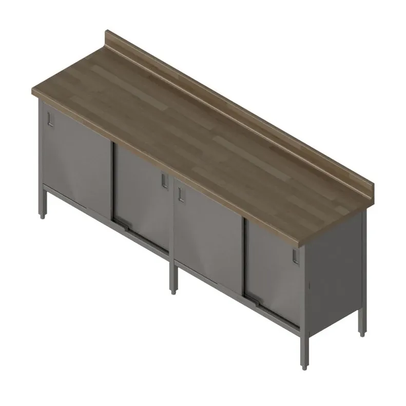 John Boos EBSW7R4-3084 Work Table, Cabinet Base with Sliding Doors