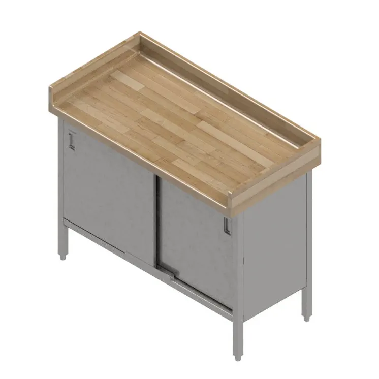 John Boos EBSW7R43-3072 Work Table, Cabinet Base with Sliding Doors