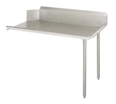 John Boos EDTC8-S30-R72-X 72" Clean Straight Dishtable w/ Right Table, 10" Backsplash, Galvanized Legs