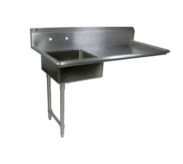 John Boos EDTS8-S30-50UCL-X 50" Soiled Dishtable, Undercounter w/ Sink On Left, Straight Design