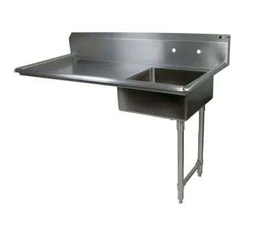 John Boos EDTS8-S30-50UCR 50" Undercounter Soiled Dishtable w/ Sink On Right, 10" Backsplash