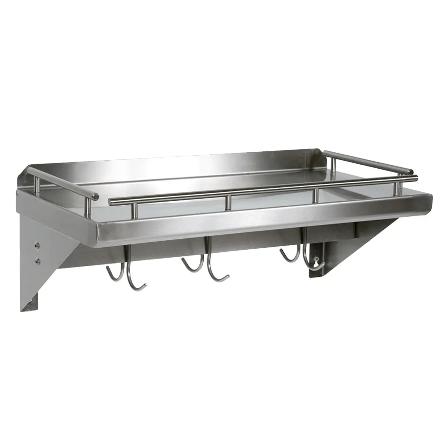 John Boos GRWS24-UB Cucina Mensola Grande Stainless Steel Wall-Mount Shelf - 24"W X 12"D