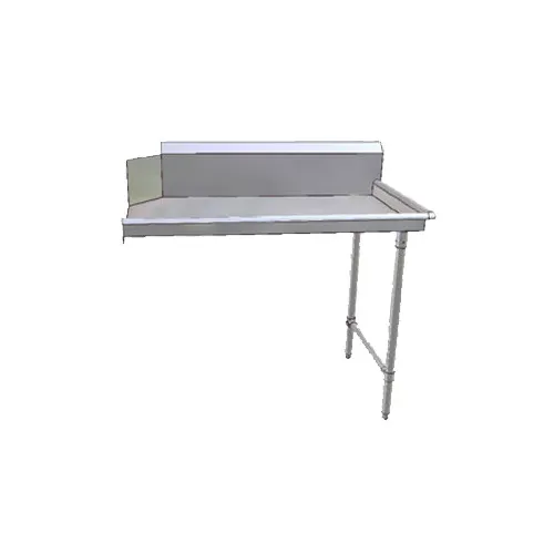 John Boos JDTC-20-24R-X 24" Clean Straight Dishtable w/ Right Table, 10" Backsplash, Steel Legs