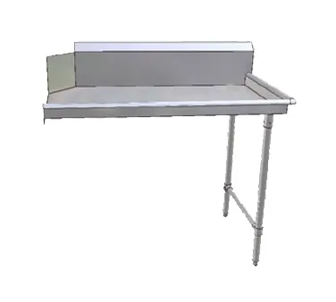 John Boos JDTC-20-48R-X 48" Clean Straight Dishtable w/ Right Table, 10" Backsplash, Steel Legs