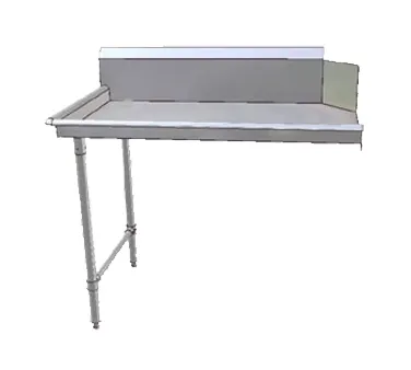 John Boos JDTC-20-72L-X 72" Clean Straight Dishtable w/ Left Table, 10" Backsplash, Steel Legs