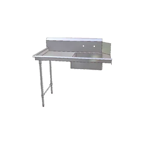John Boos JDTS-20-26L-X 26" Straight Soiled Dishtable w/ Left Table, Pre-Rinse Sink, 10" Backsplash