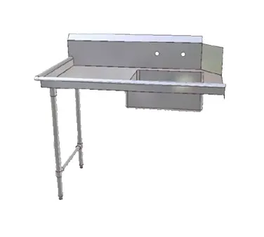 John Boos JDTS-20-36L-X 36" Straight Soiled Dishtable w/ Left Table, Pre-Rinse Sink, 10" Backsplash