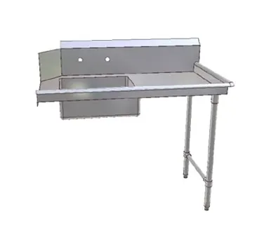 John Boos JDTS-20-60R-X 60" Straight Soiled Dishtable w/ Right Table, Pre-Rinse Sink, 10" Backsplash