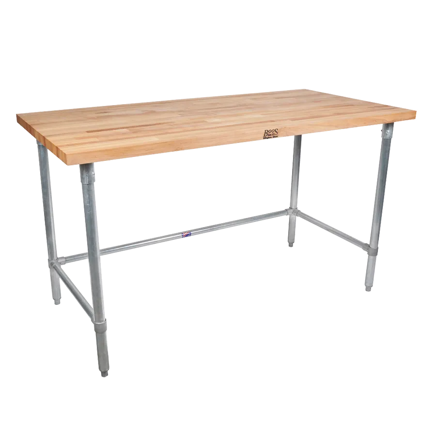 John Boos JNB05-X Work Table, Wood Top, 96"W X 24"D X 35"H Overall Size
