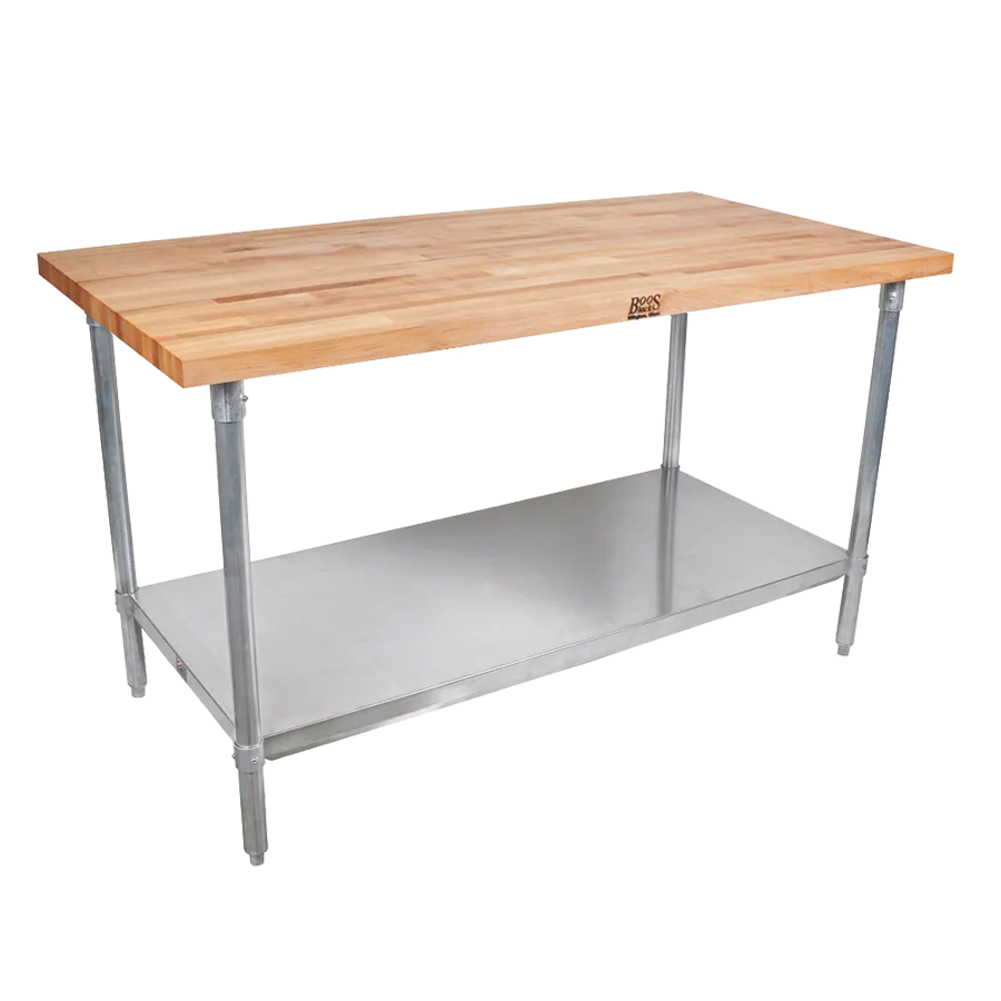 John Boos JNS02-X Work Table, Wood Top, 48"W X 24"D X 35"H Overall Size