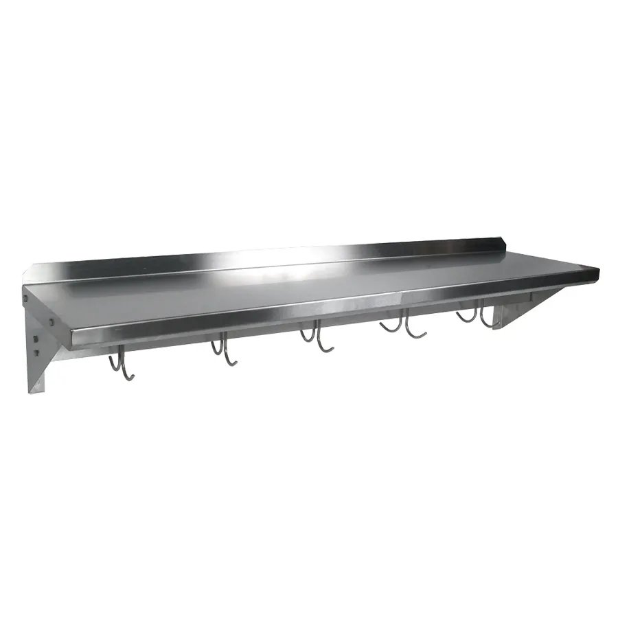 John Boos MENSL48-P Stainless Steel Wall Mount Cucina Mensola Shelf - 48"W x 12"D