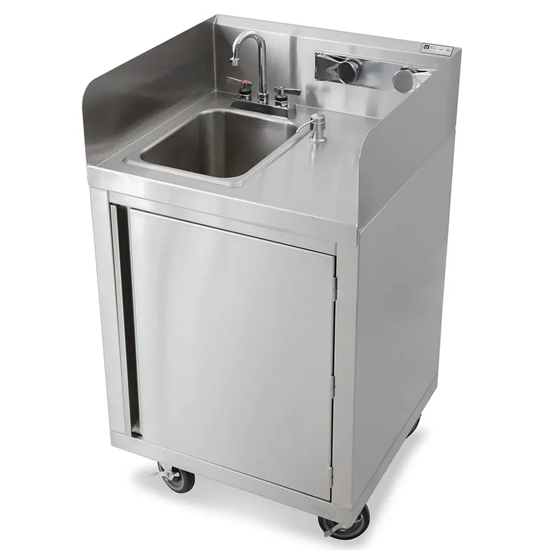 John Boos MHS-2624 Mobile Hand Sink, Self Contained, 26"W X 24"D X 36"H
