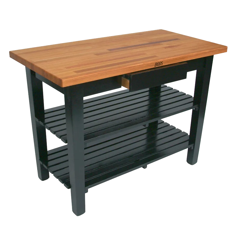 John Boos OC4825-S Oak Table, 48"W X 25"D X 34-3/4"H Overall Size