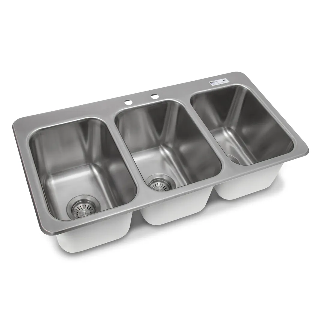 John Boos PB-DISINK101410-3-X Pro-Bowl Drop-In Sink, 3-Compartment