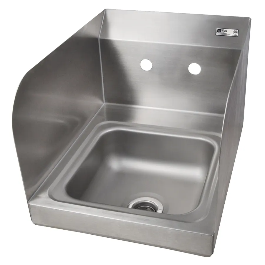 John Boos PBHS-W-0909-SSLR 12" Wall Mounted Hand Sink without Faucet - 3 Splashes