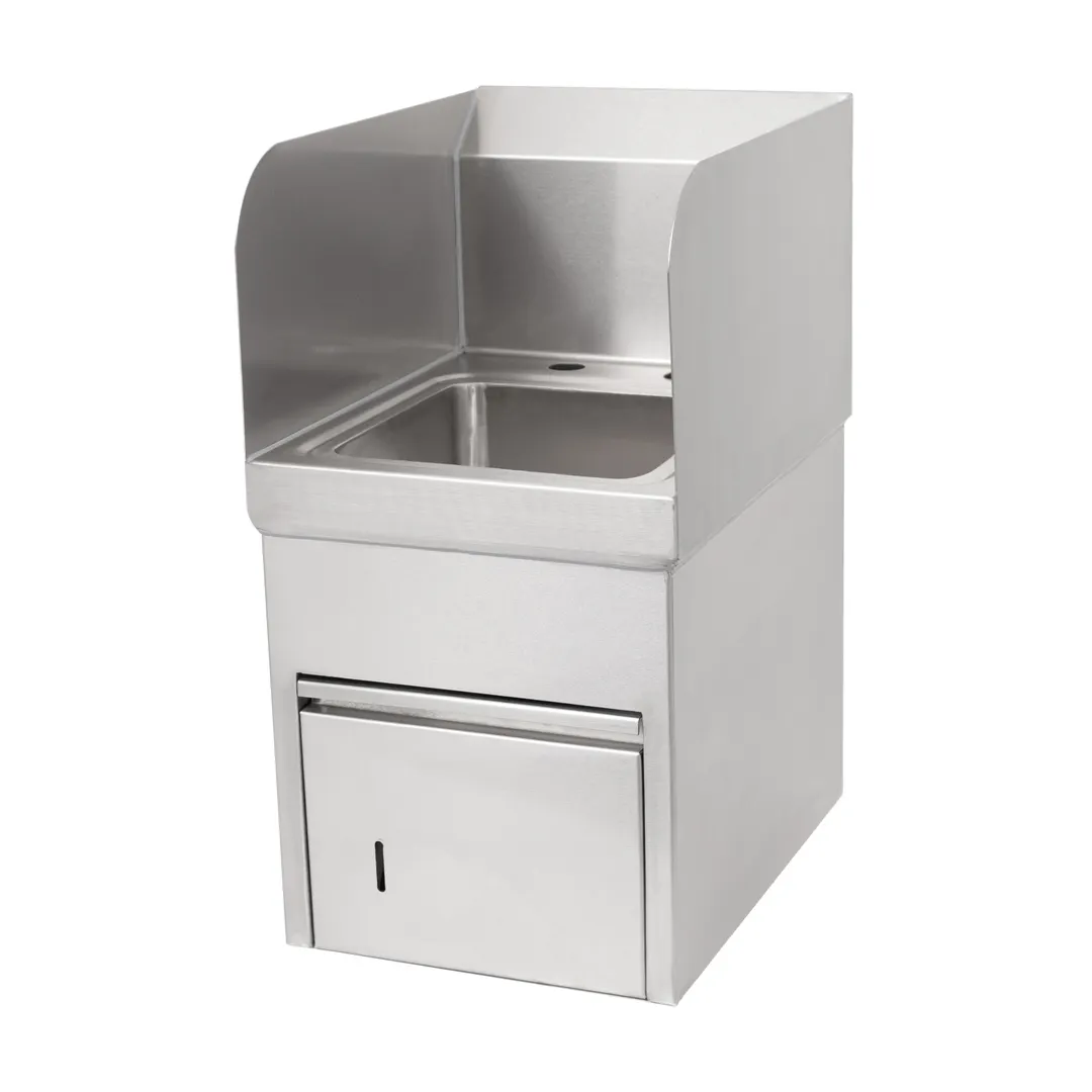 John Boos PBHS-W-0909-TD-SSLR-X 12" Wall Mounted Hand Sink without Faucet/with Dispenser/flyer