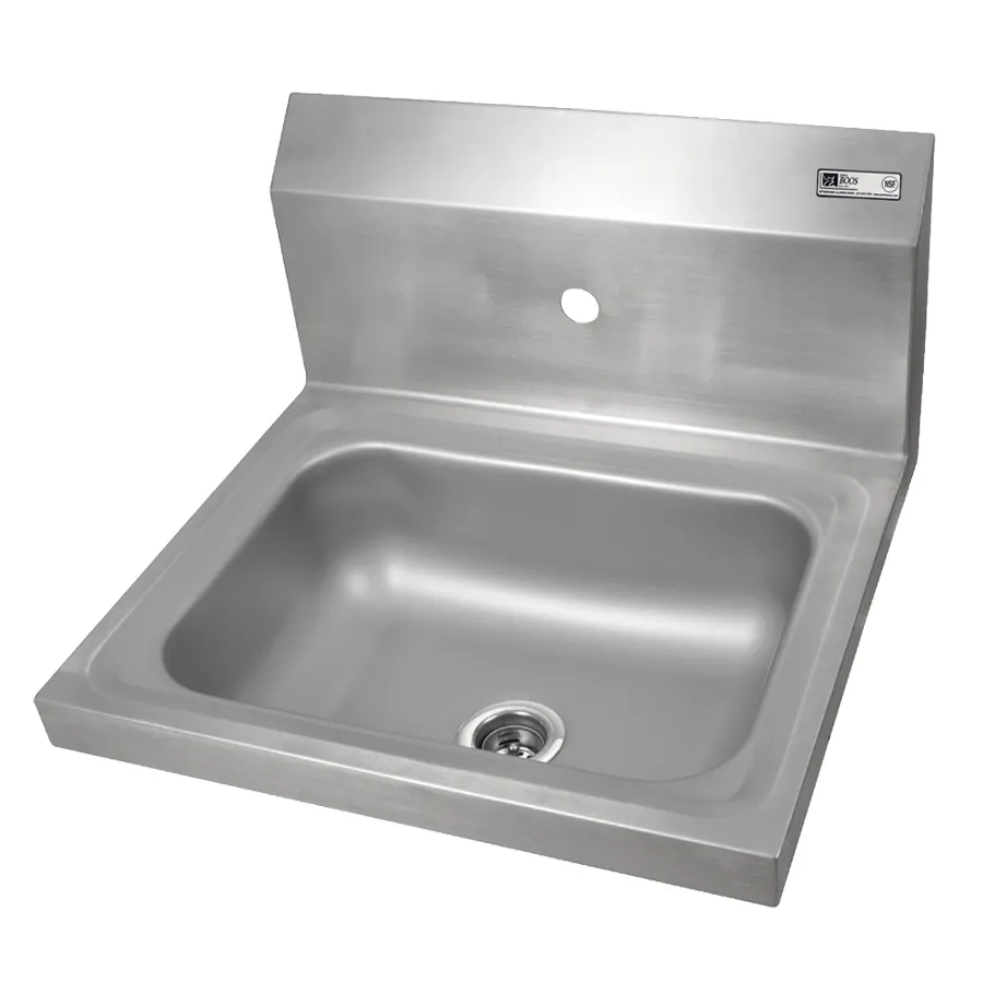 John Boos PBHS-W-1410-4D1 17" Wall Mounted Hand Sink without Faucet - with Single Splash Hole