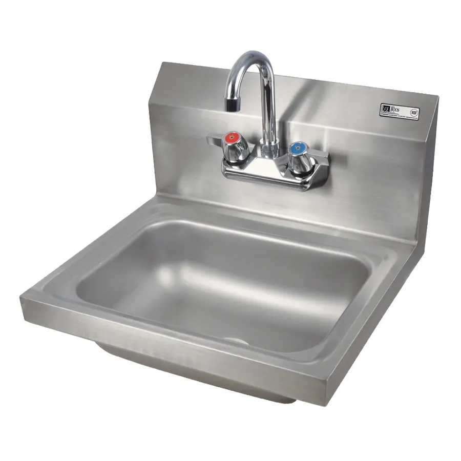John Boos PBHS-W-1410-P 17" Wall Mounted Hand Sink with Splash Mount Faucet