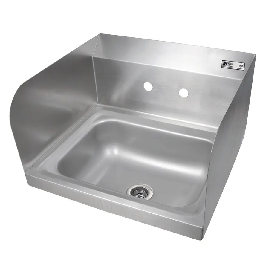 John Boos PBHS-W-1410-SSL 17" Wall Mounted Hand Sink without Faucet - Back & Left Splashes