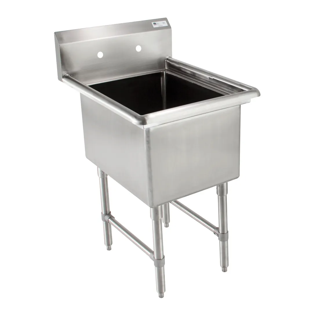 John Boos PBMS-C-2016 25" Standing Mop Sink, 20"W x 16"L x 12"D Bowl with Stainless Steel Legs