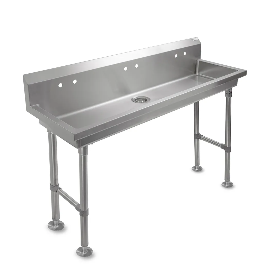 John Boos PBMSHS-F1-10020 100" Freestanding Hand Sink without Faucet - 16 gauge