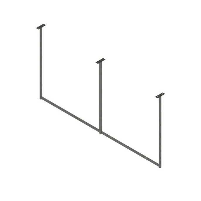 John Boos PRS6-C 127" Stainless Steel Single Bar Ceiling Mounted Pot Rack with 11 Double Prong Hooks