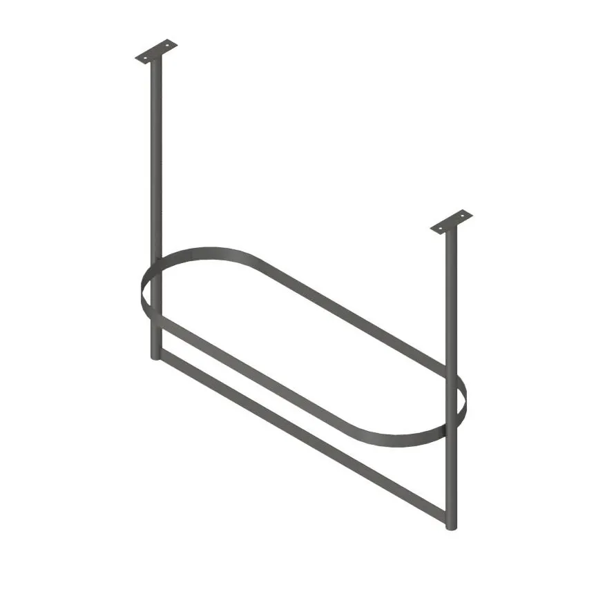 John Boos PRTC3-C 67" Stainless Steel Triple Bar Ceiling Mounted Pot Rack with 18 Double Prong Hooks