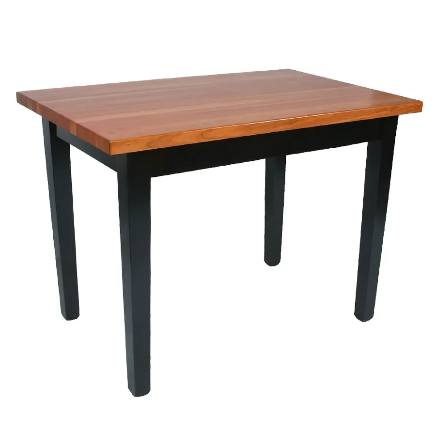 John Boos RN-C4836 Rouge et Noir Le Classique Utility Table, 48x36, 1.5" Thick Edge Grain American Cherry Top, Varnique Finish