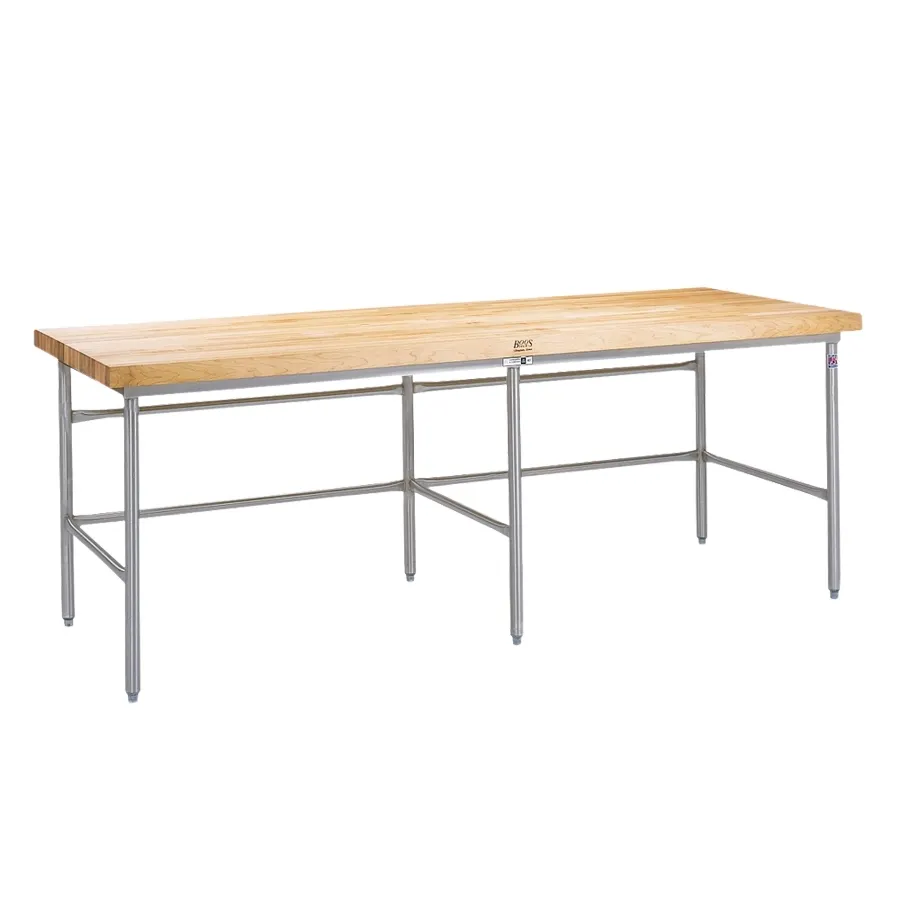 John Boos SBS-S24 Baker'S Table Frame, Fits 144"W X 48"D Top, Bin Stops & Guides