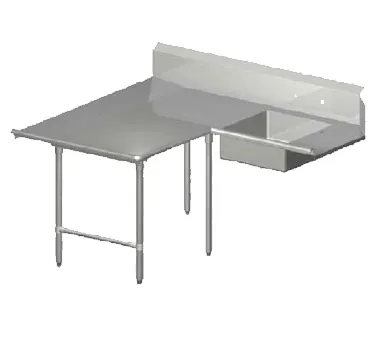 John Boos SDT6-L7072SBK-L Soiled "L" Shaped Dishtable w/ Left Table, Landing Design, 10" Backsplash