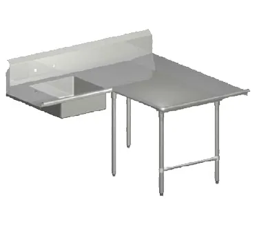 John Boos SDT6-L7084SBK-R Soiled "L" Shaped Dishtable w/ Right Table, Landing Design, 10" Backsplash
