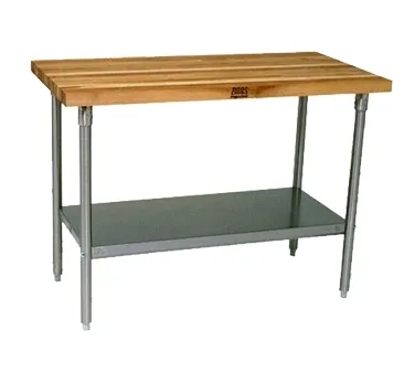 John Boos SNS16A Work Table, Wood Top, 84"W X 36"D X 35-1/4"H Overall Size