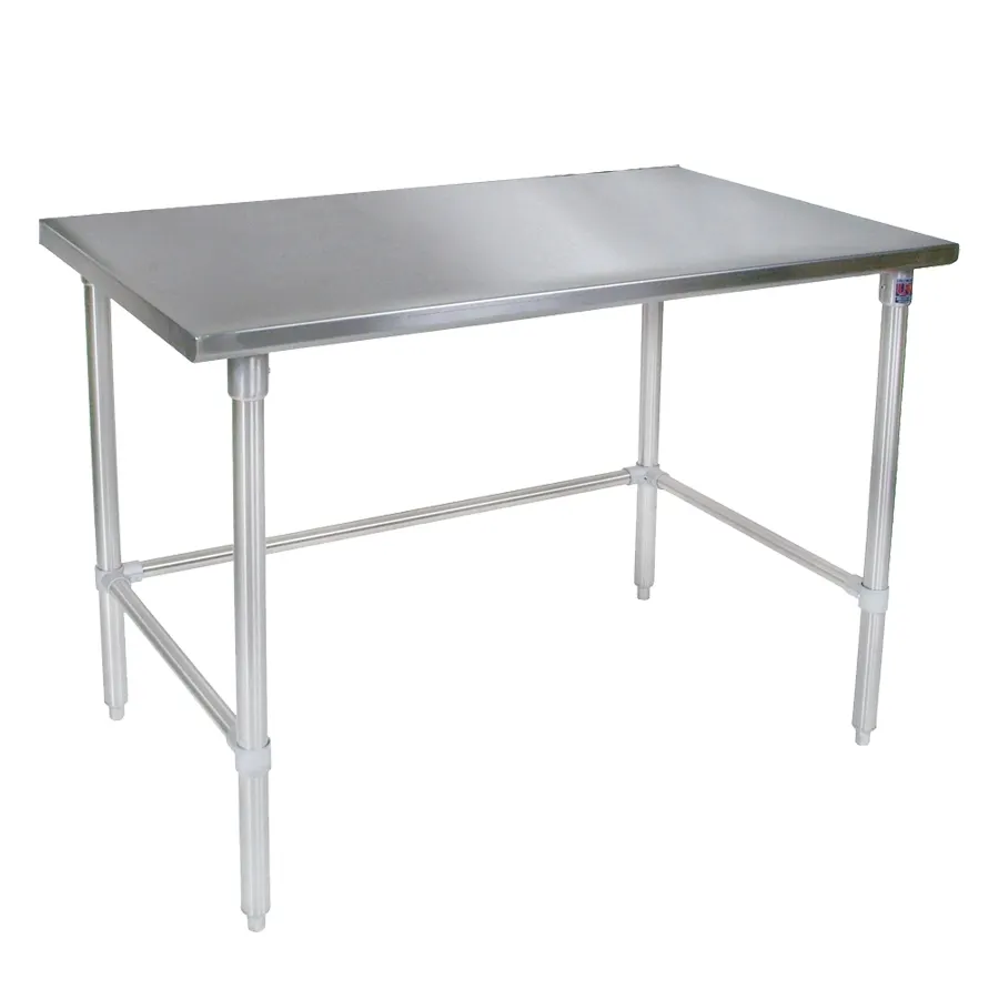 John Boos ST4-24108GBK Work Table, 108"W X 24"D, 14/300 Stainless Steel Flat Top